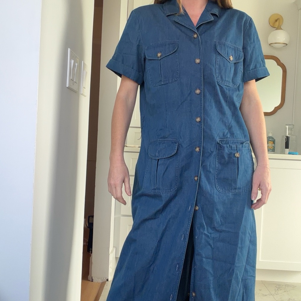 Denim Talbots Maxi button up Dress - Picture 2 of 8